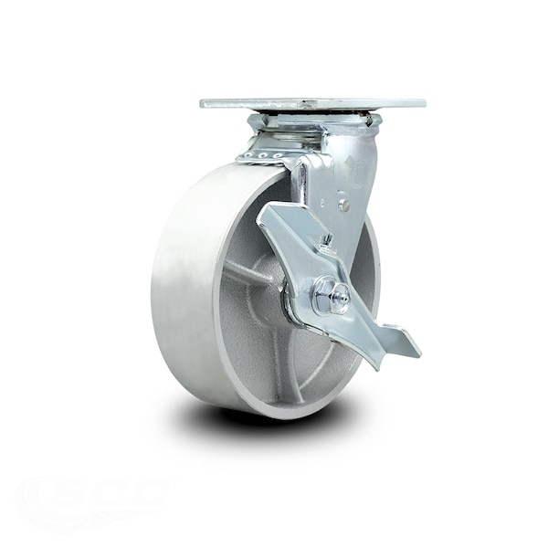 6 Inch Semi Steel Swivel Caster with Ball Bearing and Brake